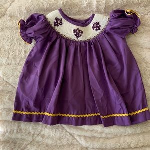 LSU/Fleur De Lis Smock Dress